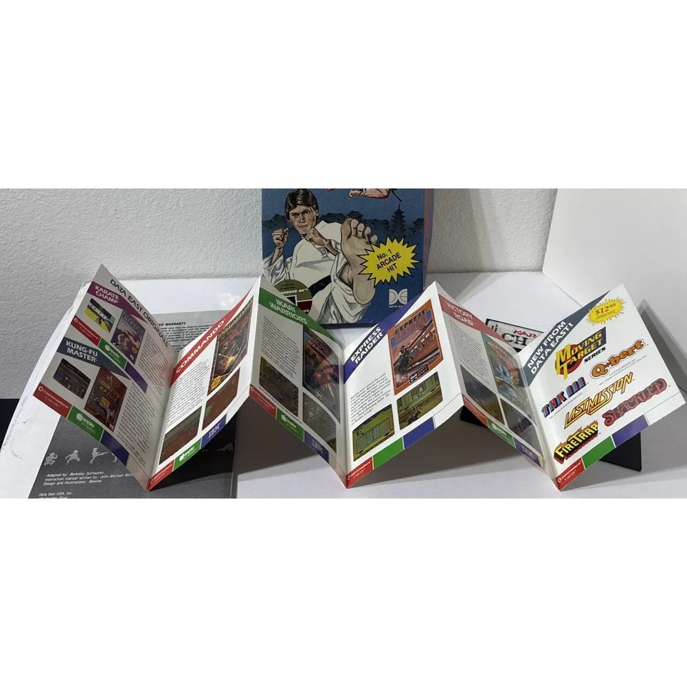 1985 KARATE CHAMP C64/128 Data East Apple Series Box Floppy Disk Inserts Vintage